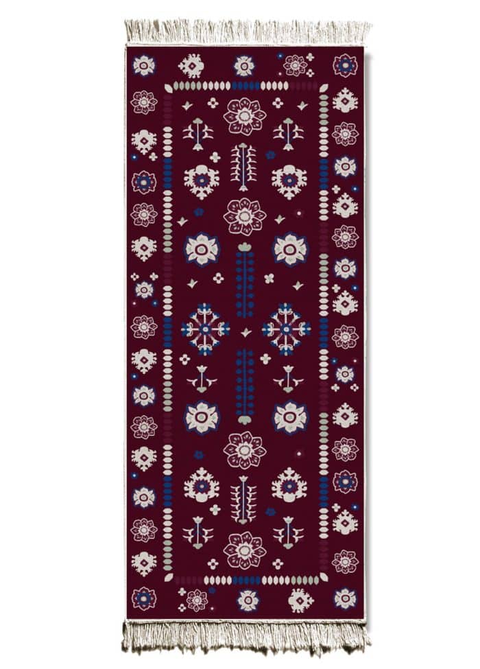 Double-Sided Rug, Cotton & Polyester Blend, 80x200 cm