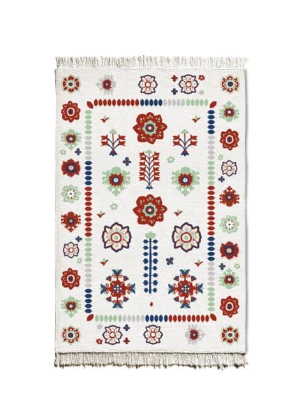 Double-Sided Rug, Cotton & Polyester Blend, 80x120 cm