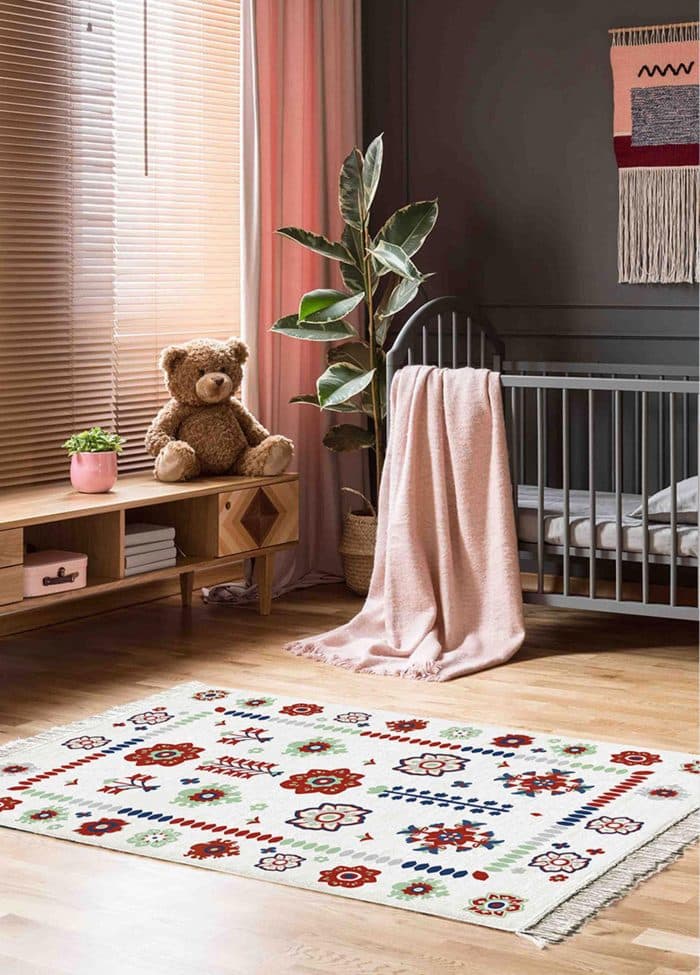 Double-Sided Rug, Cotton & Polyester Blend, 80x120 cm