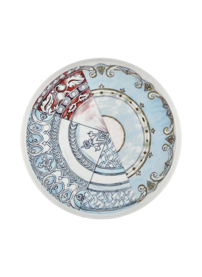 Dinner Plate, Bone Porcelain, Kintsugi, Set of 6, 28 cm