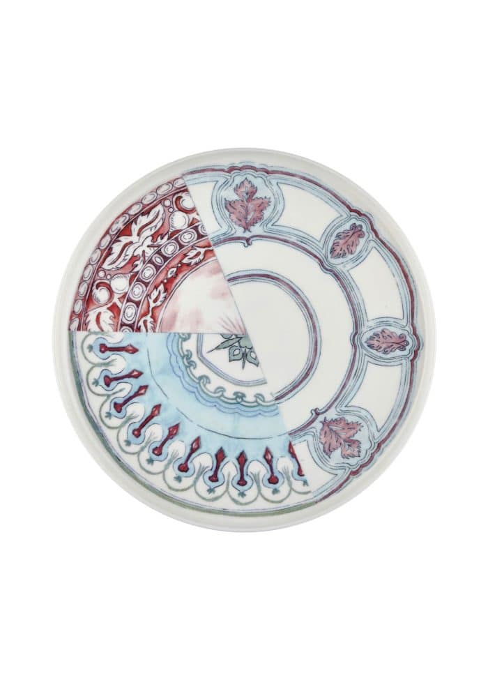 Dinner Plate, Bone Porcelain, Kintsugi, Set of 6, 28 cm