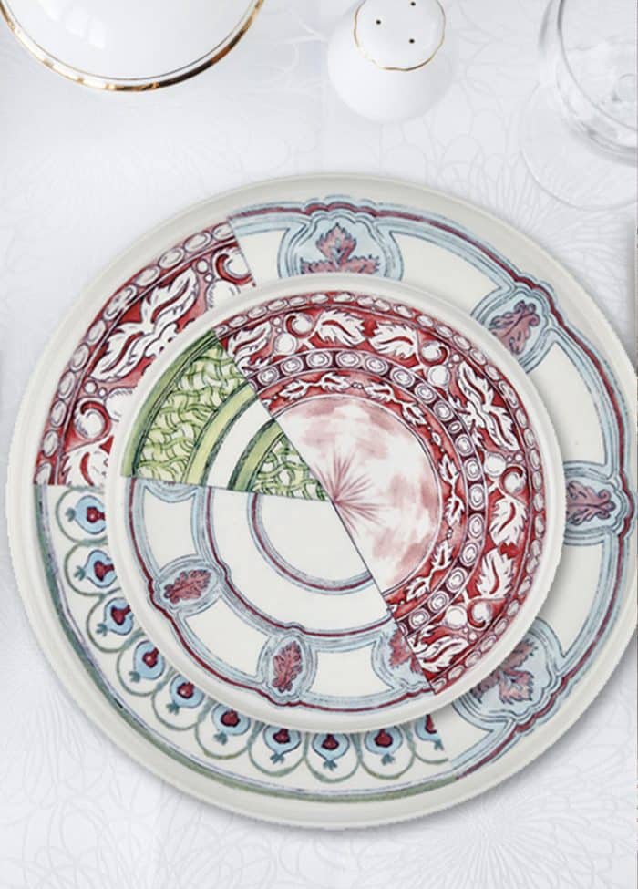 Dessert Plate, Bone Porcelain, Kintsugi, Set of 6, 20 cm