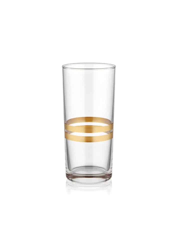 Raki Glass, Lines, Set of 6, Gold