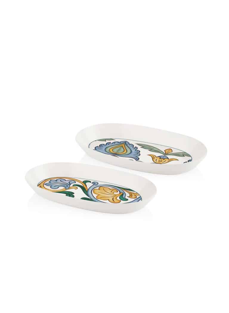 Oval Serving Plate, New Ceramic, Limoncello, Set of 2, 26 cm, Gray