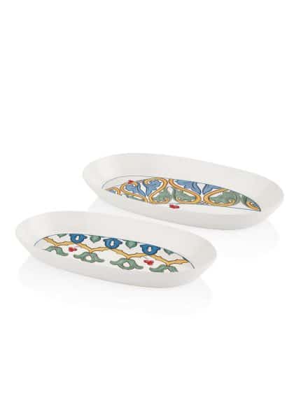 Oval Serving Plate, New Ceramic, Limoncello, Set of 2, 29 cm, Gray