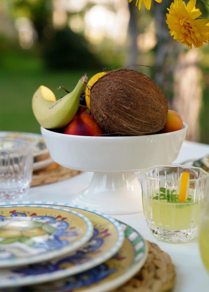 Fruit Bowl with Stand, New Ceramic, Limoncello, 23 cm