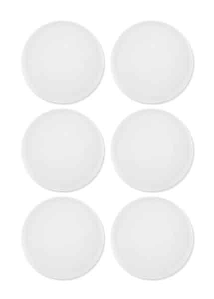 Dinner Plate, Bone Porcelain, Luz, Set of 6, 25 cm, White