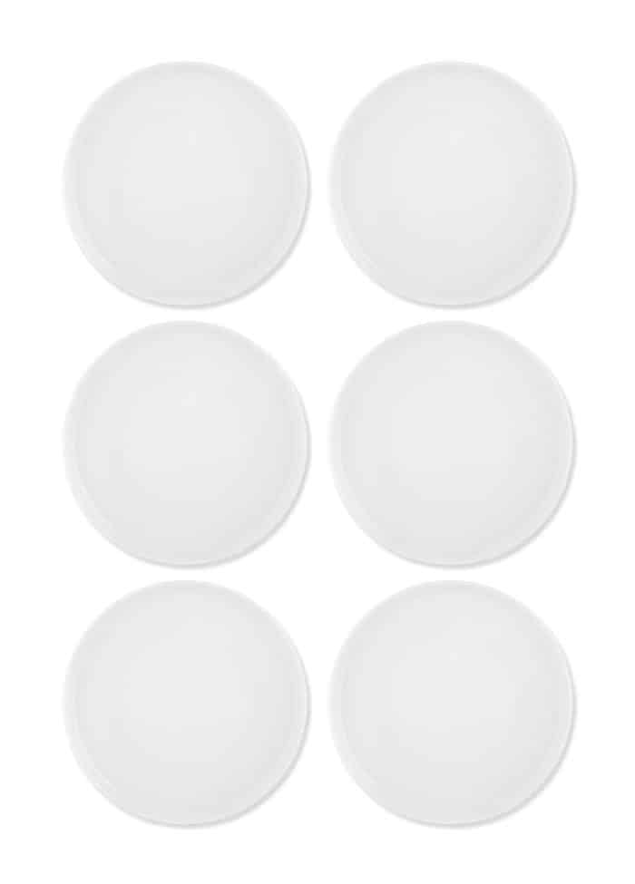 Dinner Plate, Bone Porcelain, Luz, Set of 6, 25 cm, White