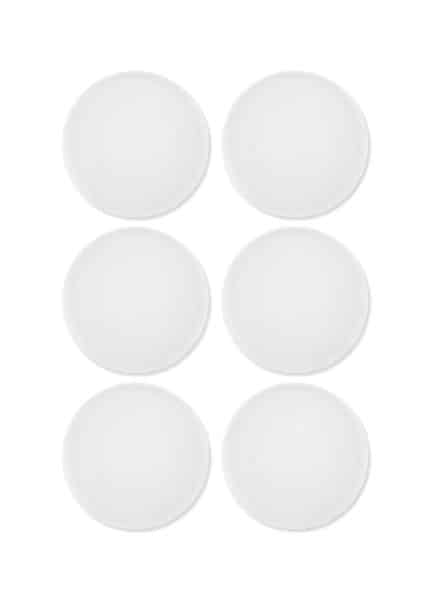 Dessert Plate, Bone Porcelain, Luz, Set of 6, 19 cm, White