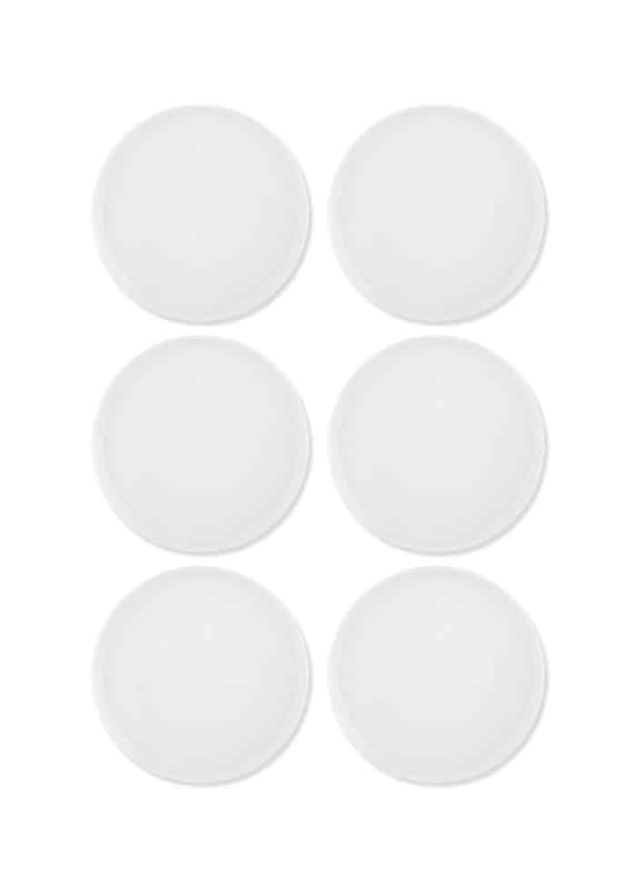 Dessert Plate, Bone Porcelain, Luz, Set of 6, 19 cm, White