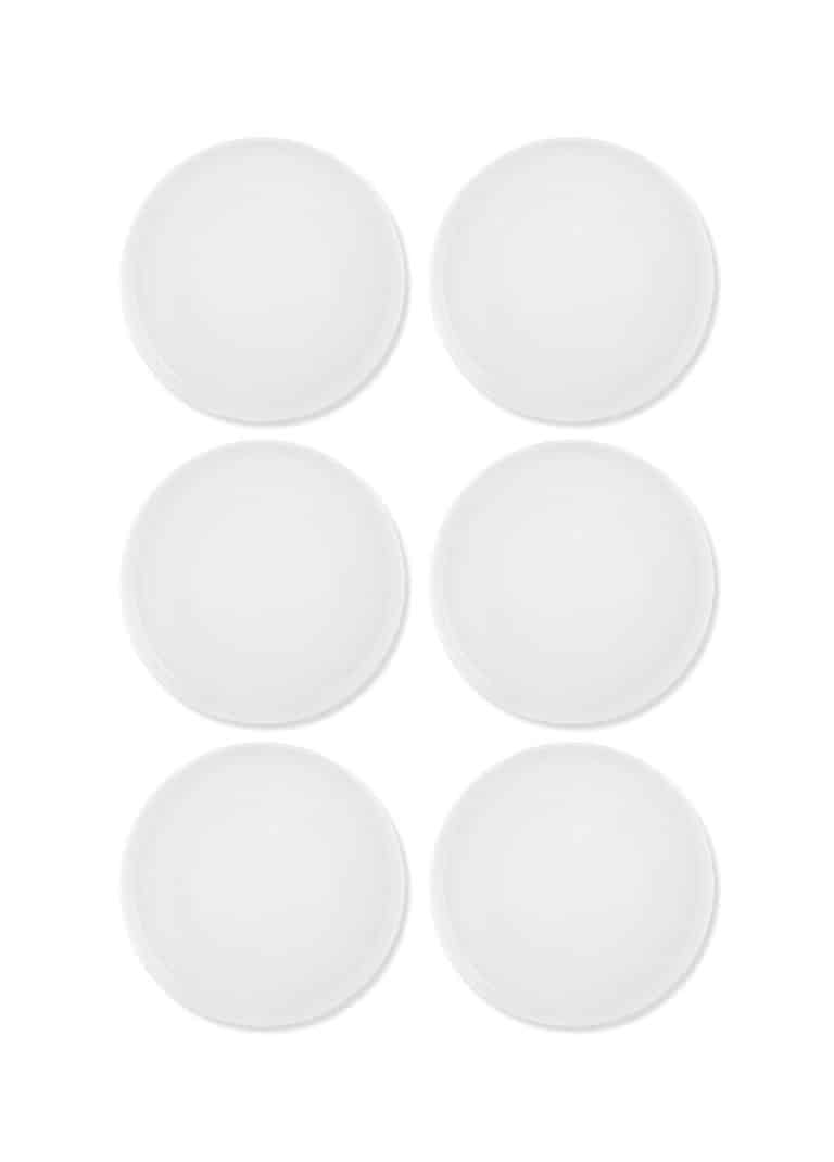 Dessert Plate, Bone Porcelain, Luz, Set of 6, 19 cm, White