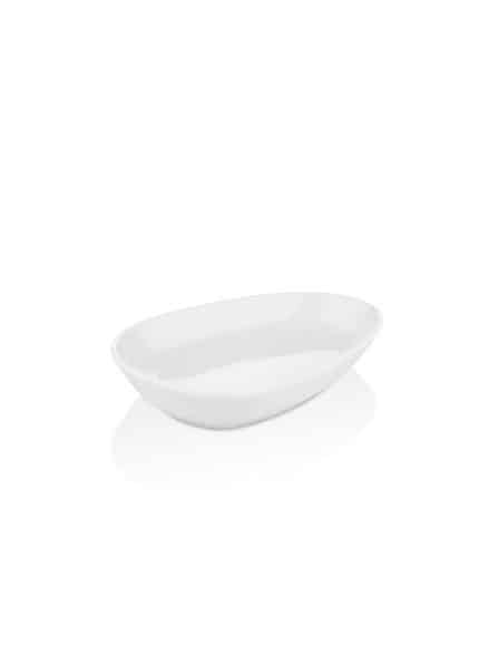 Oval Serving Plate, Bone Porcelain, Luz, 19 cm, White