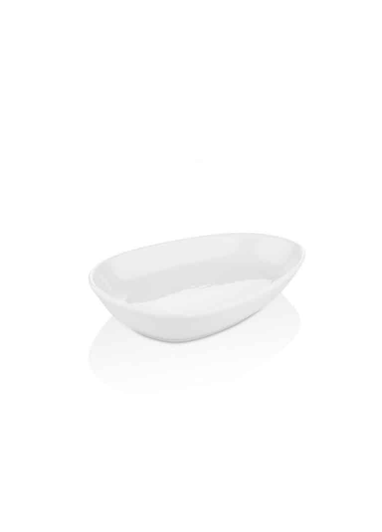 Oval Serving Plate, Bone Porcelain, Luz, 19 cm, White