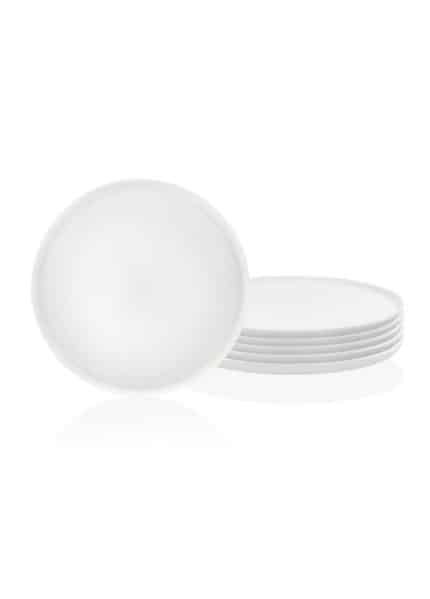 Dinner Plate, Bone Porcelain, Luz, Set of 6, 26 cm, White