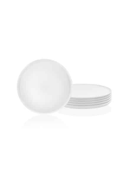 Dessert Plate, Bone Porcelain, Luz, Set of 6, 20 cm, White