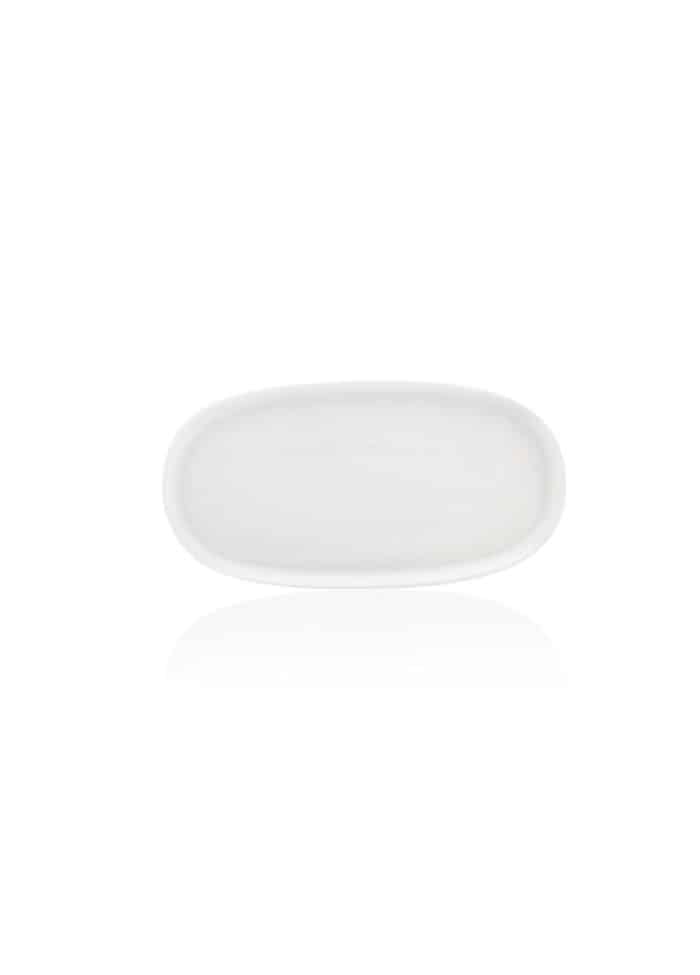 Oval Serving Plate, Bone Porcelain, Luz, Set of 2, 22 cm, White