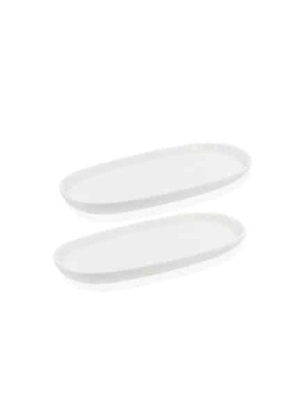 Oval Serving Plate, Bone Porcelain, Luz, Set of 2, 30 cm, White