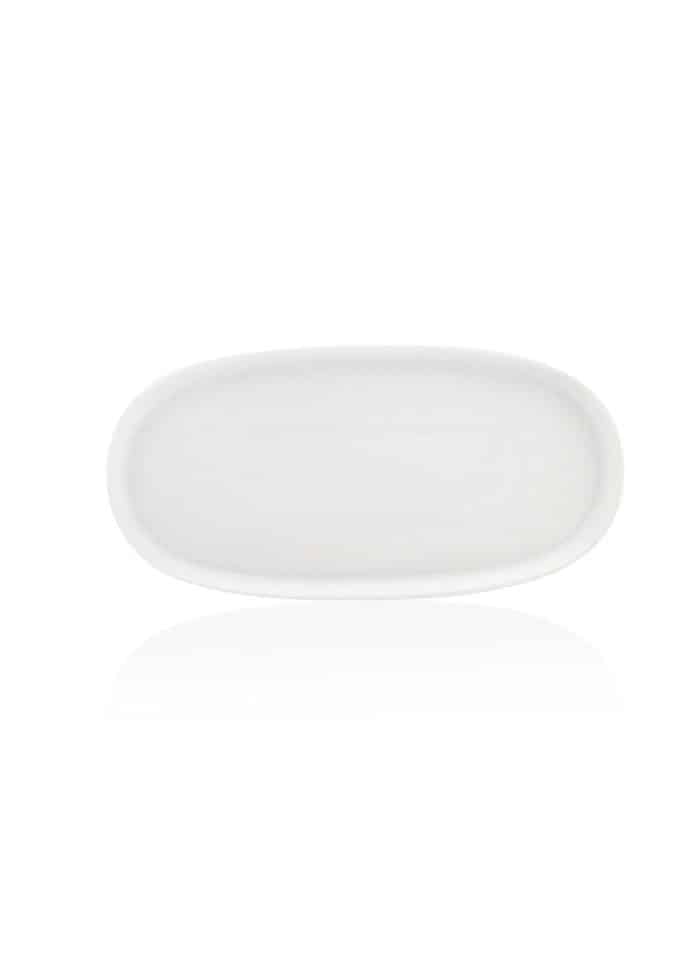 Oval Serving Plate, Bone Porcelain, Luz, Set of 2, 30 cm, White