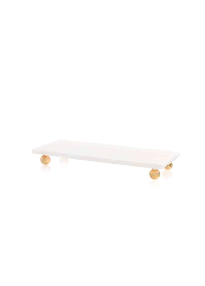 Serving Stand, Marble, Marbre, 30x15 cm, White