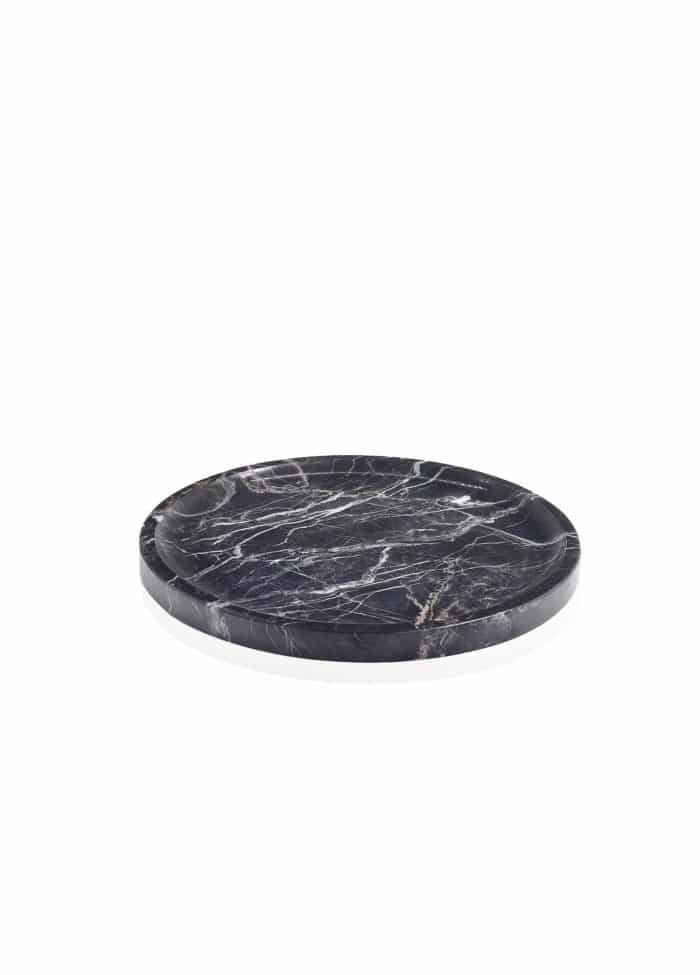 Serving Tray, Marble, Marbre, 28 cm, Black