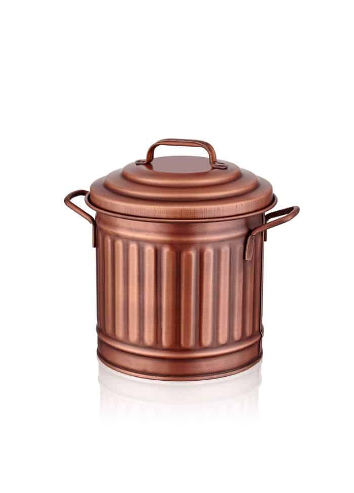 4 Lt. Counter-Top Trash Can, Galvanized Steel, Copper