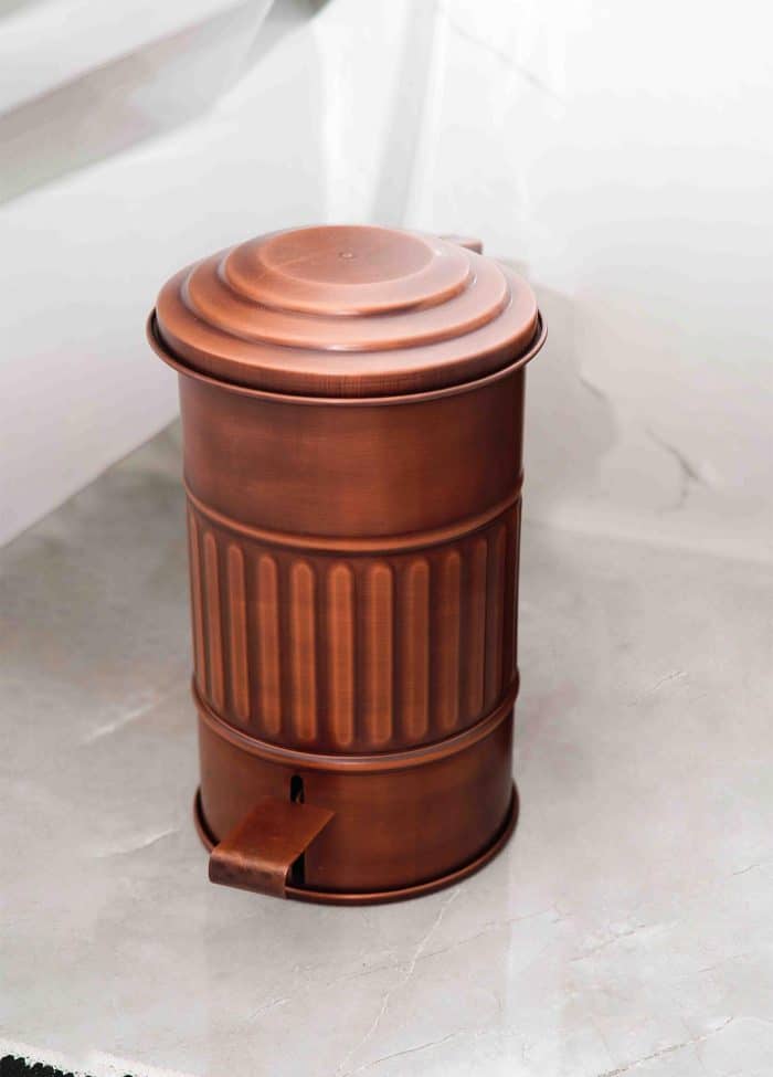 5 Lt. Trash Can, Galvanized Steel, Copper