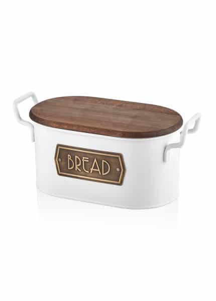 Bread Box, Galvanized Steel, 17x20x20 cm, White