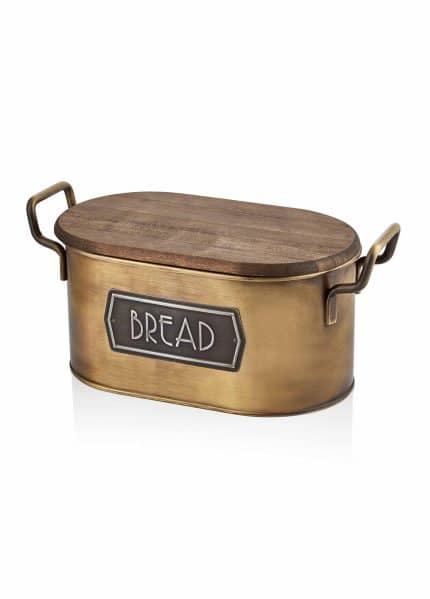 Bread Box, Galvanized Steel, 17x20x20 cm, Gold