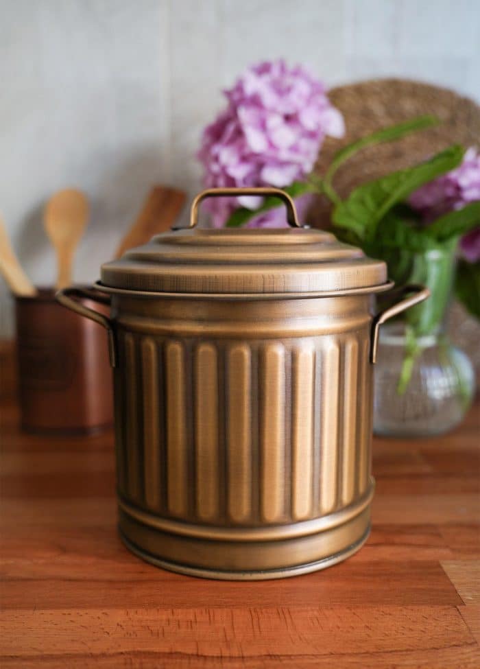 4 Lt. Counter-Top Trash Can, Galvanized Steel, Gold image