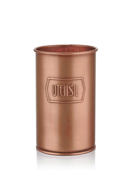 Utensil Holder, Galvanized Steel, 11 cm, Copper