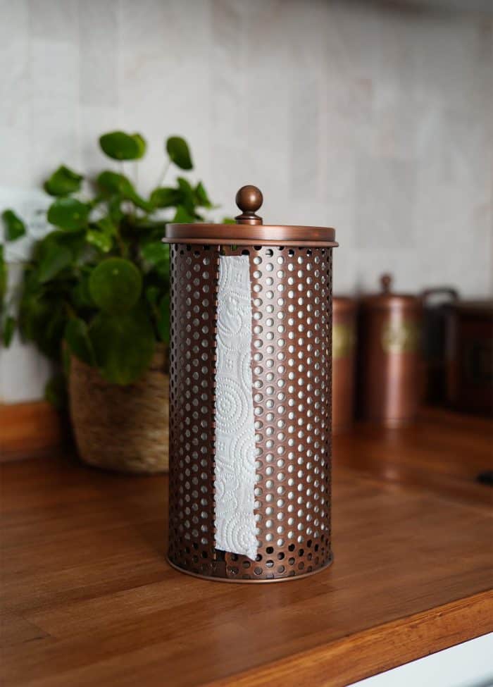 Paper Towel Holder, Galvanized Steel, Copper