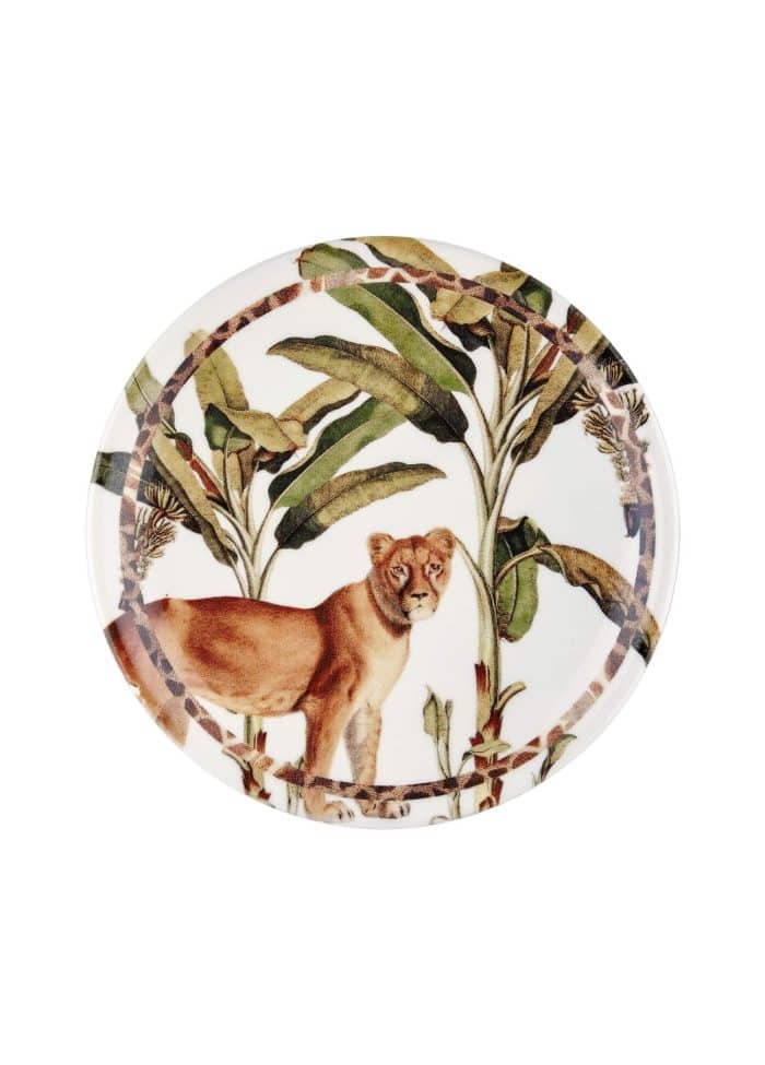 Lion, Dessert Plate, Bone Porcelain, Monreve, Set of 6, 21 cm