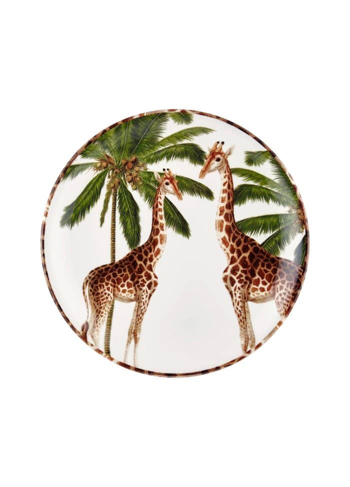 Giraffe, Dessert Plate, Bone Porcelain, Monreve, Set of 6, 21 cm