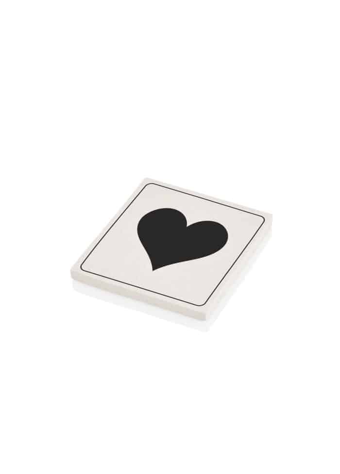 Hearts Coaster, Marble, Mono