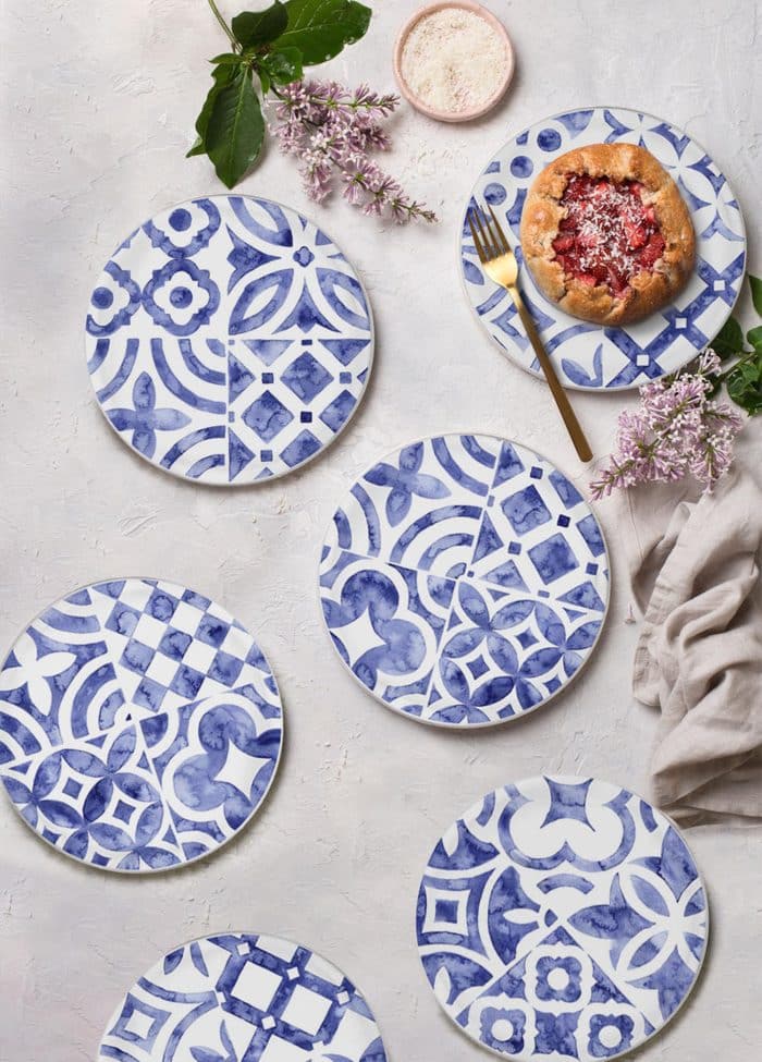 Dessert Plate, Ceramic, Riviera, Set of 6, 19 cm