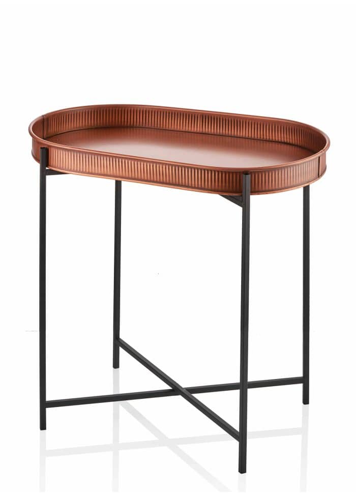 Coffee Table, Galvanized Steel, 32x56x56 cm, Copper