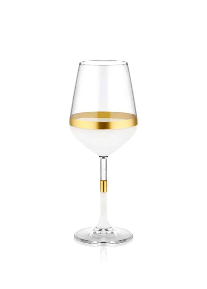 Wine Glass, Snow, Set of 6, Gold