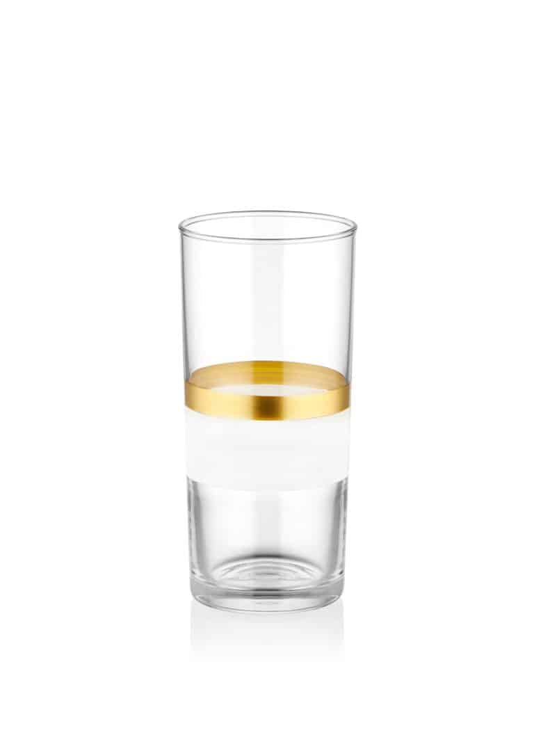 Raki Glass, Snow, Set of 6, Gold