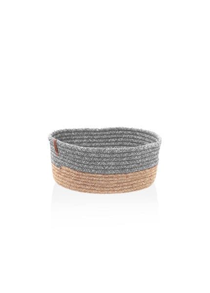 Oval Basket, Jute Fibre, 24x15x12 cm, Gray