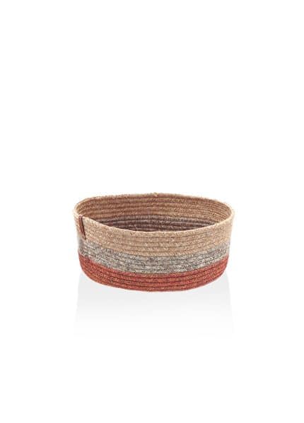 Oval Basket, Jute Fibre, 24x15x12 cm, Red