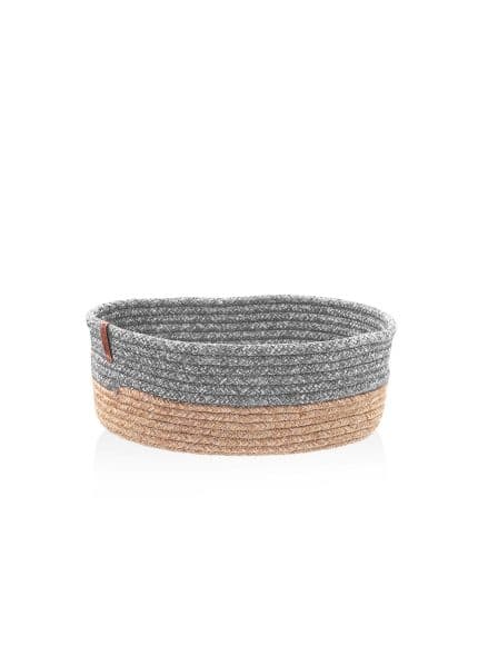 Oval Basket, Jute Fibre, 35x24x12 cm, Gray