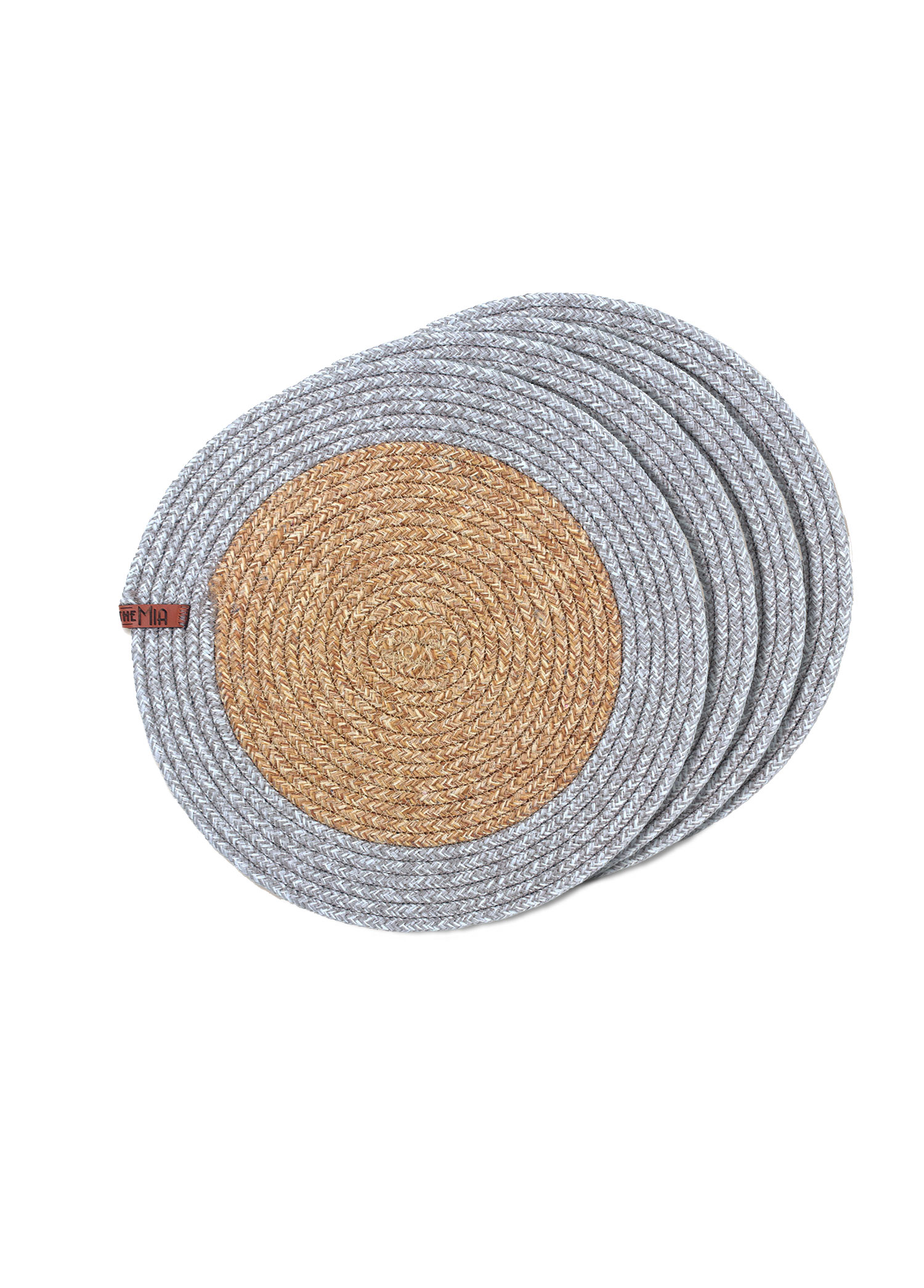 Place mat, Jute Fibre, Set of 4, Gray