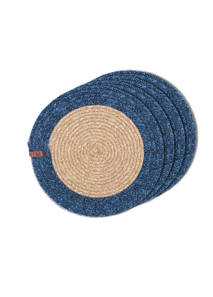 Place mat, Jute Fibre, Set of 4, Dark Blue