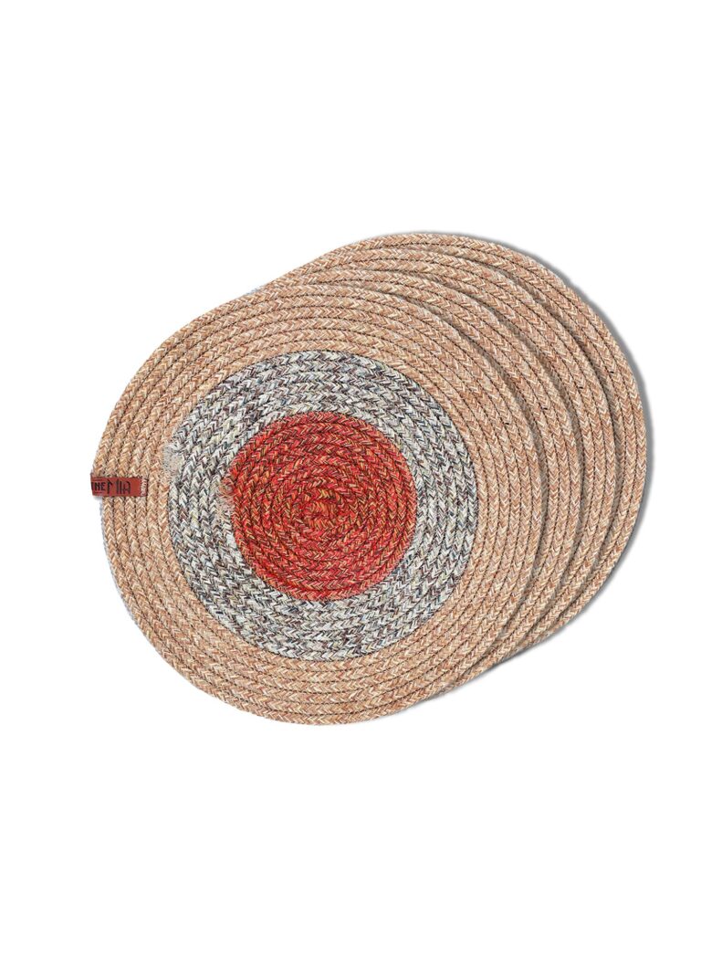 Place mat, Jute Fibre, Set of 4, Red