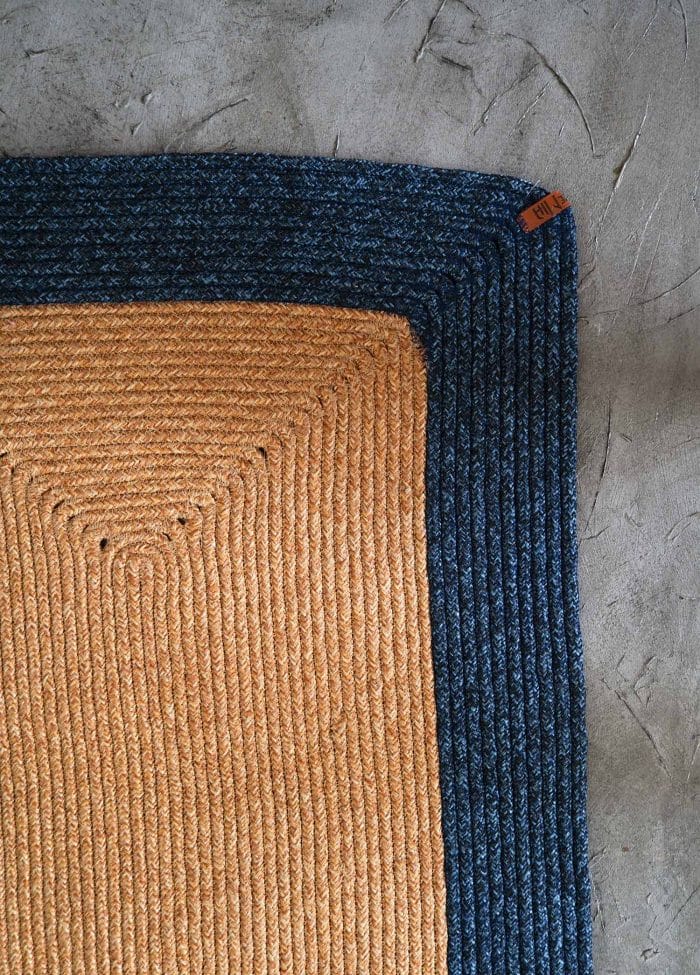 Rug, Jute Fibre, 90x60 cm, Dark Blue