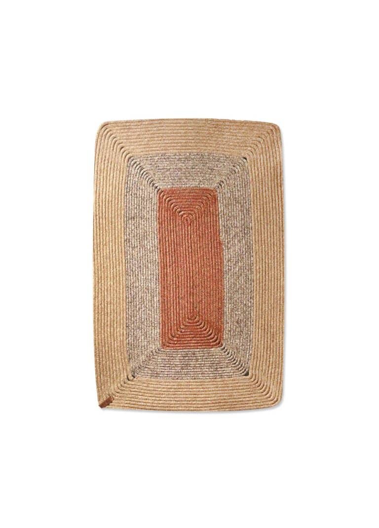 Rug, Jute Fibre, 90x60 cm, Red