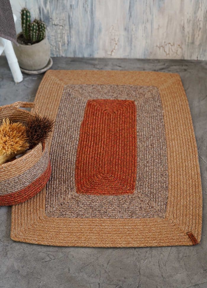 Rug, Jute Fibre, 90x60 cm, Red