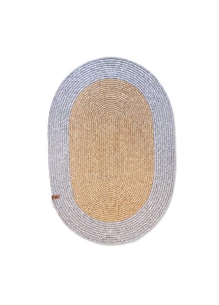 Oval Rug, Jute Fibre, 60 cm, Gray