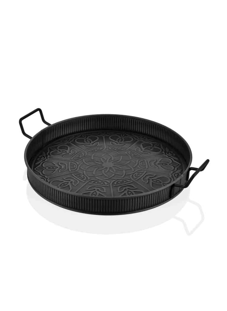 Serving Tray, Galvanized Steel, 52x42 cm, Black