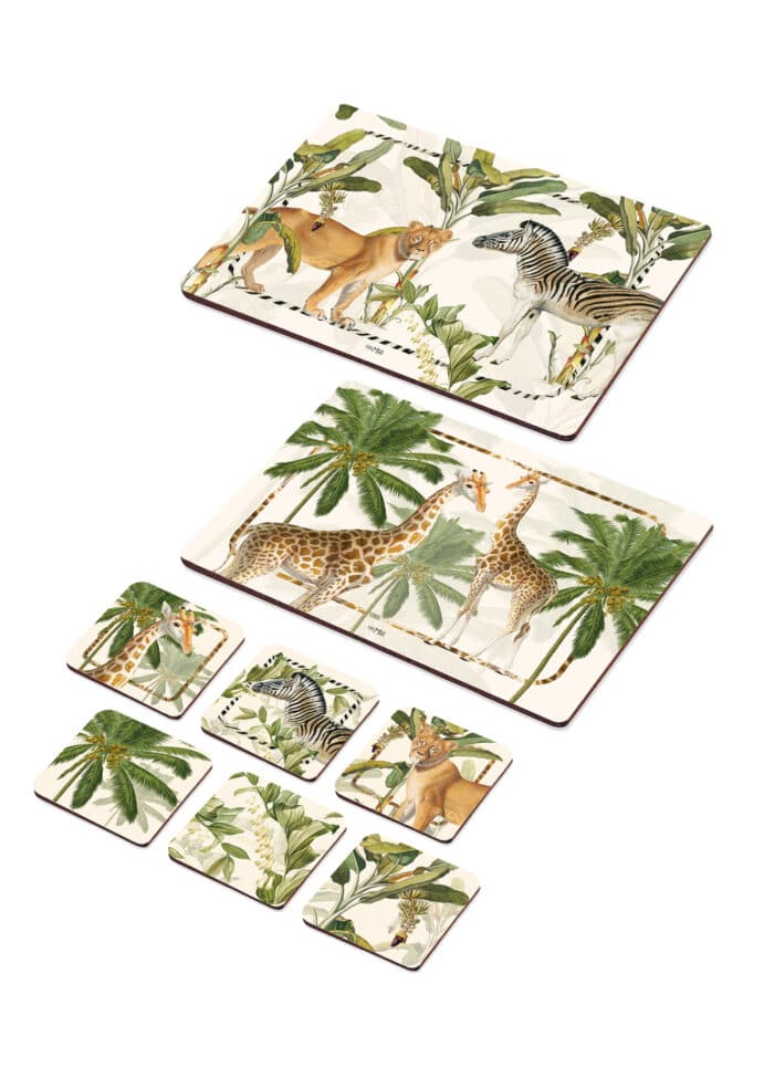 Place mat and Coaster Set of 8, Monreve, Pattern I